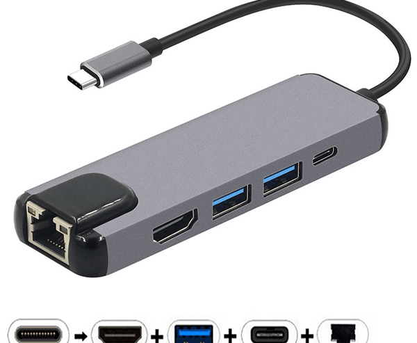 USB Type C5 In 1 Hub HDM